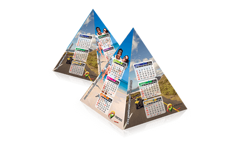 Calendário de Mesa em Formato de Pirâmide