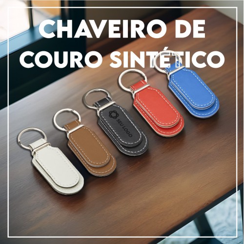 Chaveiro de couro sintético